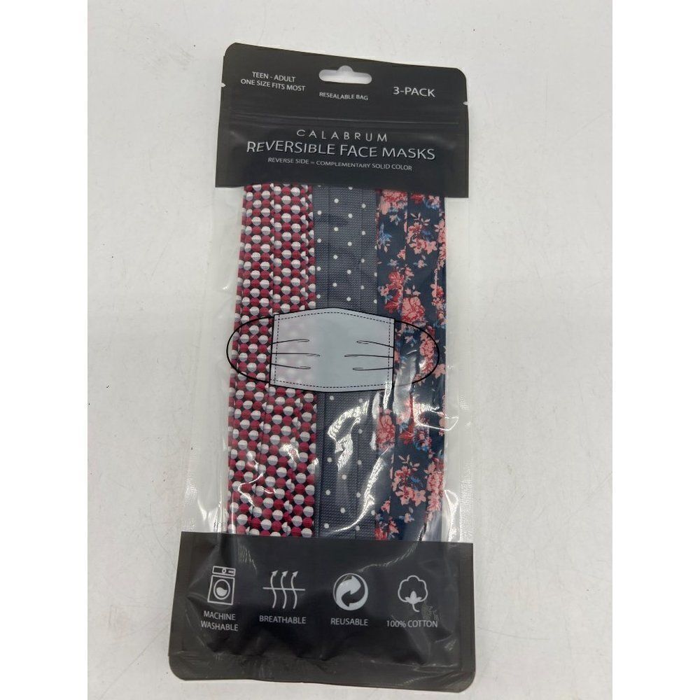 Calabrum Reversible Face Mask 3-Pack OSFM